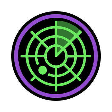 Circular Radar Screen Displaying Target Acquisition and Tracking