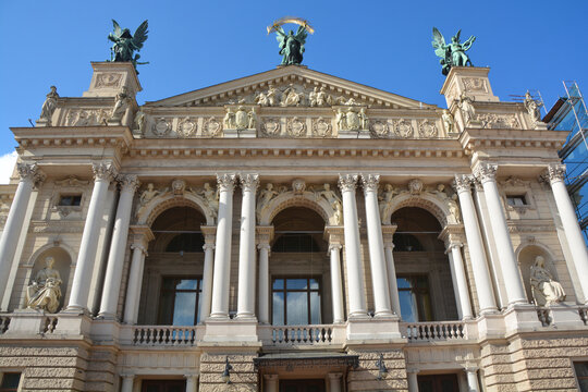 LVIV UKRAINE: Solomiya Krushelnytska Lviv State Academic Theatre of Opera and Ballet or Lviv Opera is an opera house located in Lviv