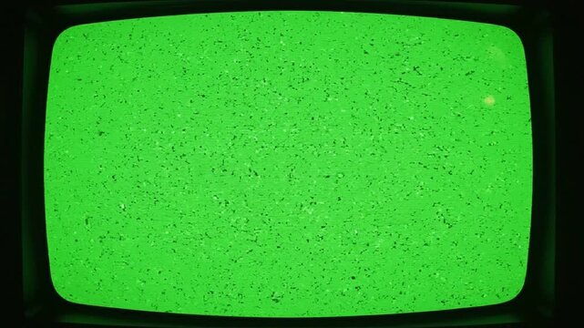 Vintage Retro Television Screen Analog Background Static Noise Abstract Digital Distortion Fragmentation Green Screen Evokes Sense of Retro Tech