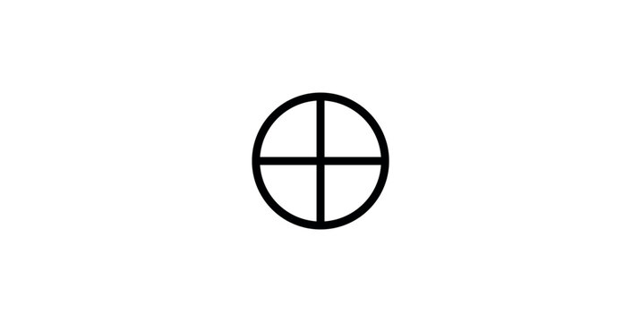 Oplus Symbol or Circled Plus. Letter O plus.
