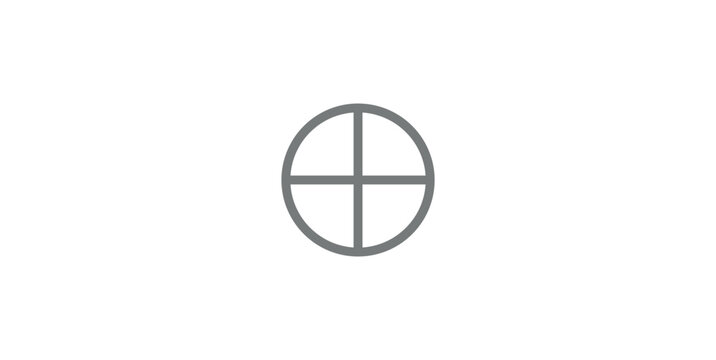 Oplus Symbol or Circled Plus. Letter O plus.