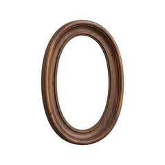 Obraz premium Classic Oval Wooden Picture Frame Isolated with Natural Brown Wood Grain Decorative Molding and Elegant Vintage Design