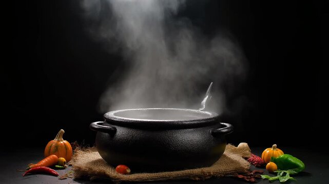 Steaming Harvest Cauldron 4K Generative AI