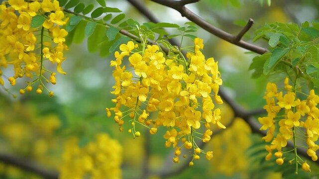 春のヤマブキ シームレスループ動画背景 16:9 4K