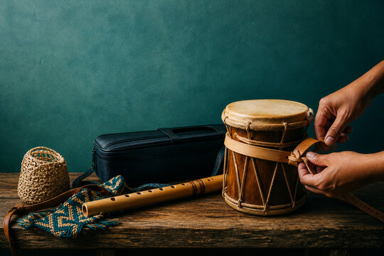 Colombian Caribbean Gaita Flute and Drum Backstage