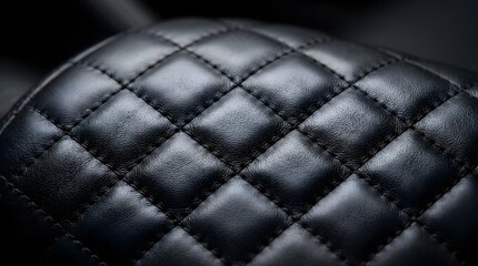 Naklejka premium Black quilted leather useful for luxury automotive interior design