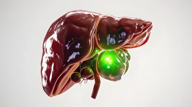 Liver Anatomy Model with Animated Gallbladder Pathological Focus