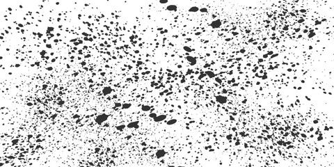 Obraz premium Black ink spray splatter texture with scattered droplet particles overlay for artistic grunge graphic design projects requiring distressed paint vintage aesthetic.