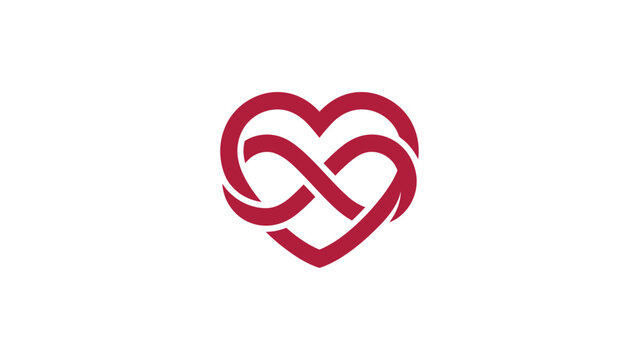 Minimalist Red Heart Infinity Symbol Vector Icon