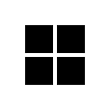 Four Squares Grid Icon, Minimalist UI Layout Symbol for Digital Interface Design