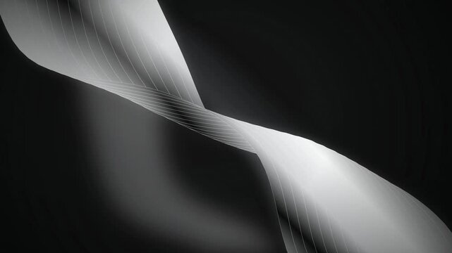White ribbon lines waving seamless loop motion background
