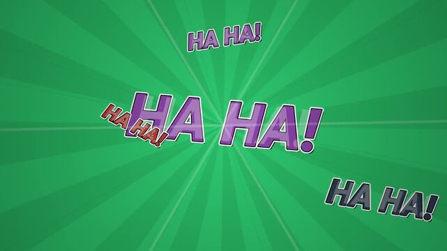 Comic Book Style Laughing Text Effects on Green Screen