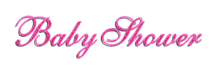Pink glitter baby shower text effect with cursive calligraphic luxury typography isolated PNG © Ndoewer