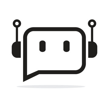 robot bot icon with bubble talk