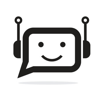 robot bot icon with bubble talk