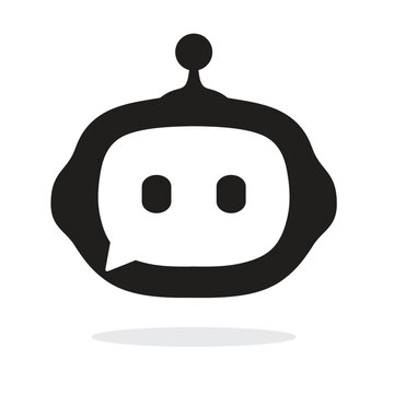 robot bot icon with bubble talk