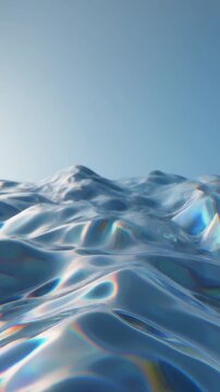 Abstract Iridescent Crystal Peaks Motion Graphics Generative AI