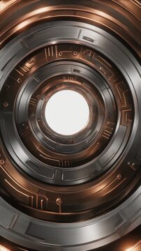 Futuristic Sci-Fi Circular Mechanical Portal Generative AI