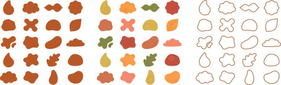 Adobe Illustrator Abstract Organic Blob Shapes and Hand-Drawn Decorative Elements Collector's Artwork