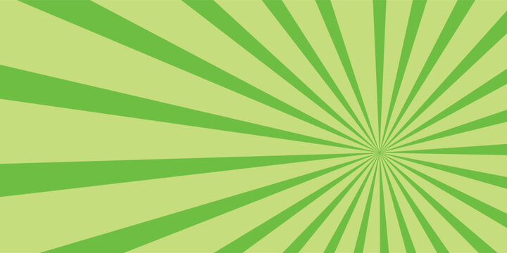 Bright green rays background. Comics  pop art style. Eps 10