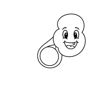 Cartoon character with a missing tooth