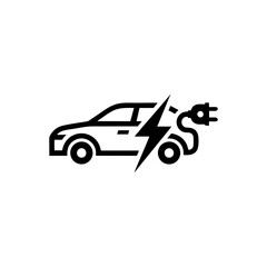 Naklejka premium Electric car charging logo illustration