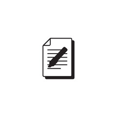 Document file with a pencil icon for editing and writing document business education application interface management information planning creation software administration © draw stock
