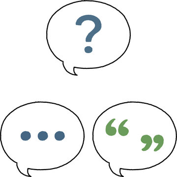 Question and Quotation Speech Bubble Illustration
