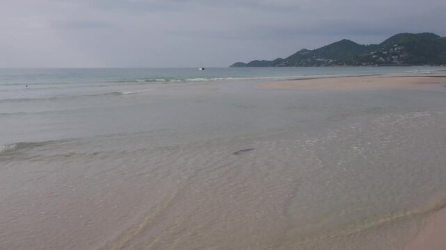 Chaweng Beach, Tranquil Paradise Beach Landscape with Natural Sand Reflections on Koh Samui Island, Thailand