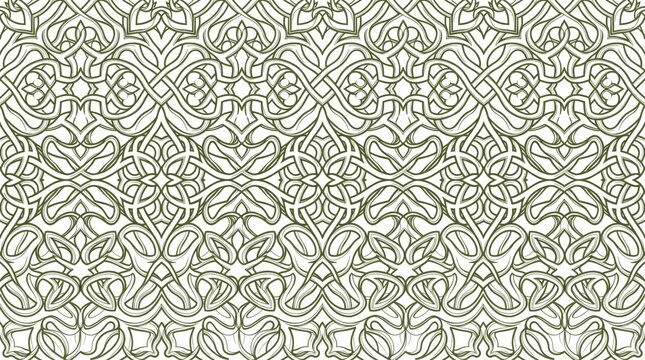 Cream and olive green decorative vintage floral seamless pattern background texture with ornamental design arabic pattern wallpaper