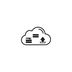 Cloud computing data upload transfer icon with computing transfer internet technology infrastructure management information connection communication database illustration business © draw stock