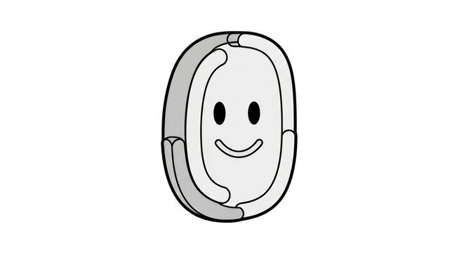 Smiling smartwatch face icon symbol.