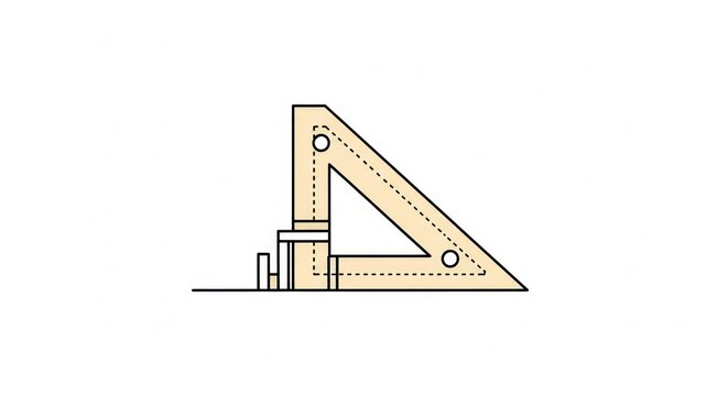 Triangle ruler tool for measurement precision.