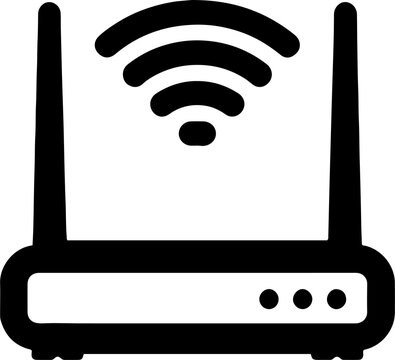 Wireless router with dual antennas and Wi-Fi signal icon vector design