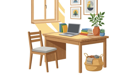Fototapeta premium Cozy Home Office Desk Setup