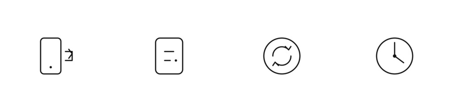 Device Token and Notification Delivery Line Icon Set - Device Token, Notification Delivery, Silent Push, Notification Throttling