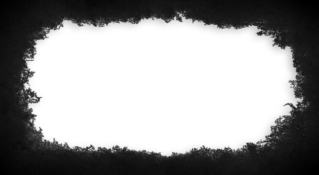 Gap in ripped black on white background