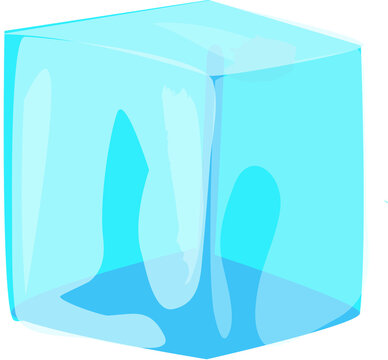 ice cube and water drops