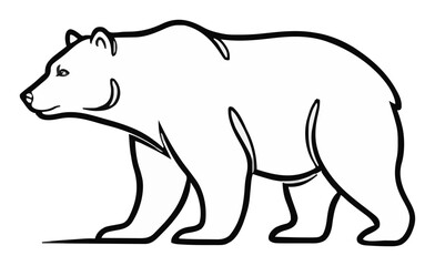 Obraz premium Grizzly bear side view continuous line art vector il.... Generative AI