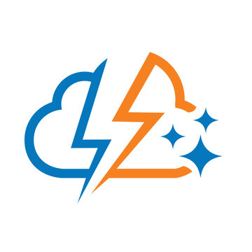 cloud with lightning or thunderbolt vector