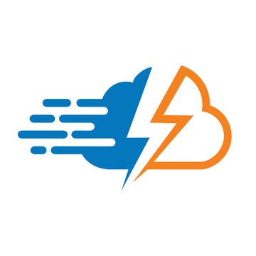 cloud with lightning or thunderbolt vector