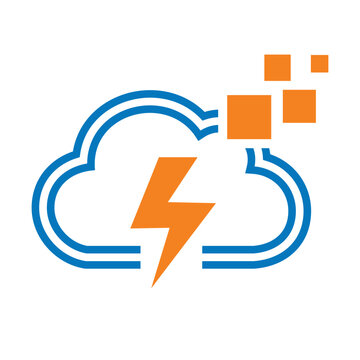 cloud with lightning or thunderbolt vector