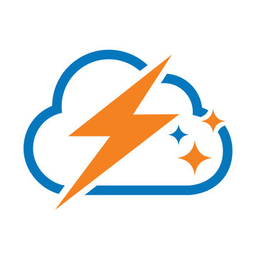 cloud with lightning or thunderbolt vector