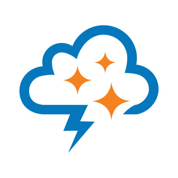 cloud with lightning or thunderbolt vector