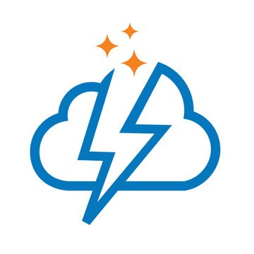 cloud with lightning or thunderbolt vector