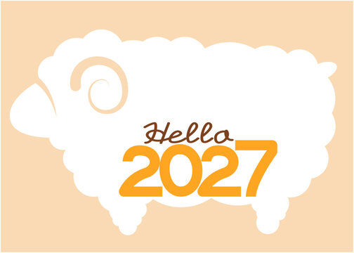 2027 New year greeting. Happy new year greeting banner, Vector illustration.