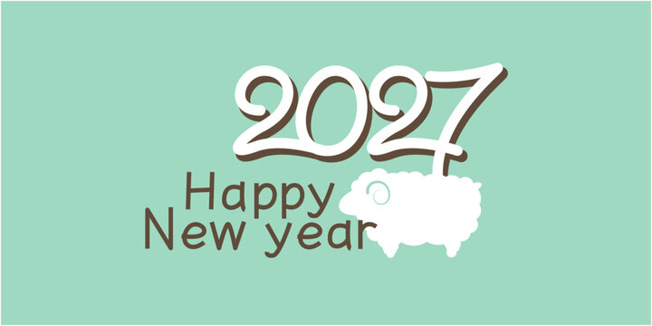 2027 New year greeting. Happy new year greeting banner, Vector illustration.