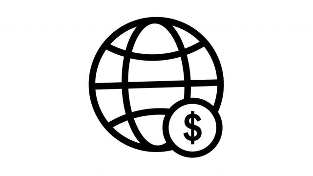 Global finance icon representing international business and currency exchange.