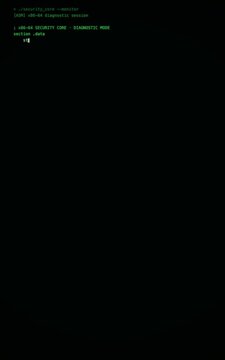 Green terminal assembler code animation on black screen