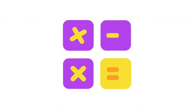 Calculator Icon with Math Symbols Plus Minus Multiply Divide.